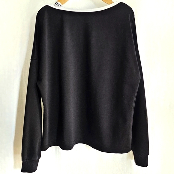 🇮🇹 Valentino Black & White Rhinestone Long Sleeve Top - Picture 10 of 16